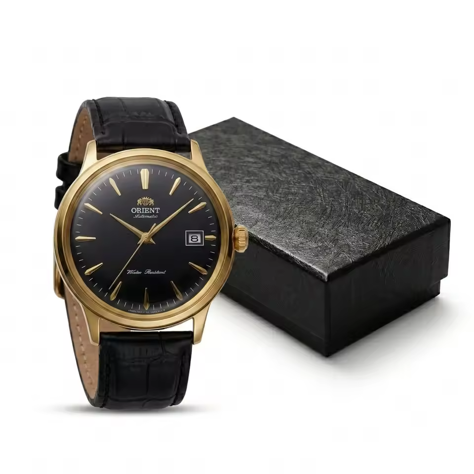 Vintage Dress Automatic Wristwatch ORIENT 21 Jewels Single Date Luminous Dial Cowhide Leather Band Waterproof Men's Watch