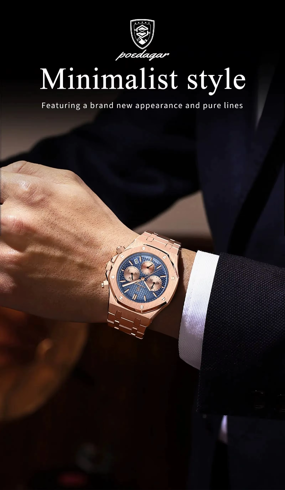 Poedagar Chronograph Luxury Watch(Chain)